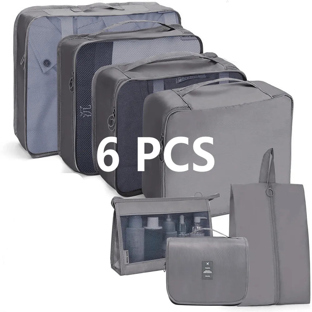 Carvallo Packwürfel Set | 6-delat | Vattentät & Extra Volym | Resväska Organizer för Herrar