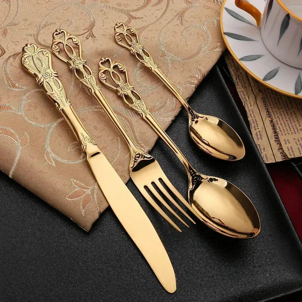 LuxeDining Bestick Set - Rostfritt Stål Diskmaskinssäkert Bestick Set