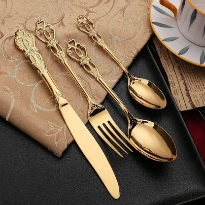 LuxeDining Bestick Set - Rostfritt Stål Diskmaskinssäkert Bestick Set