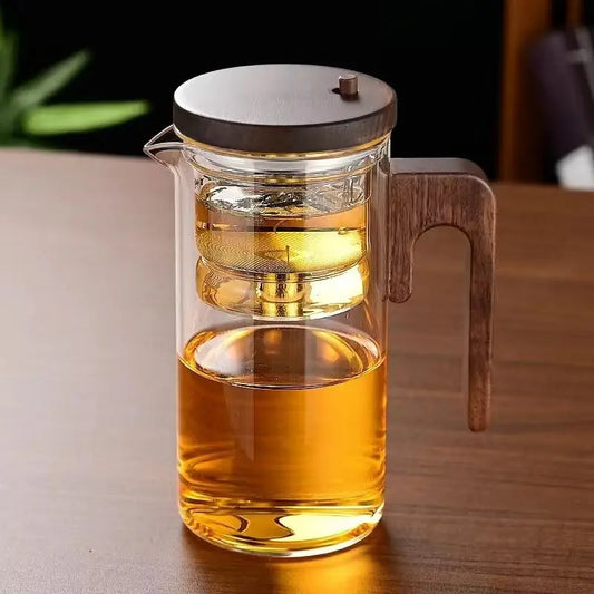 Auréa Glas Teapot – Lyxig Infuser med Trähandtag