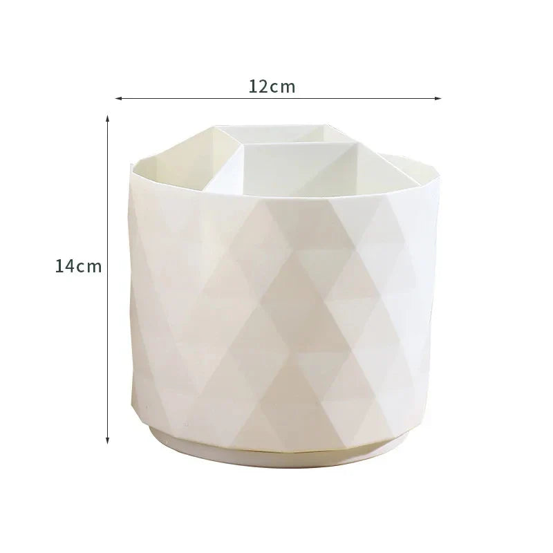 Carvallo Make-up Organizer med vridfunktion | 360° roterande förvaringsbehållare | 5 fack | Rosa diamantdesign