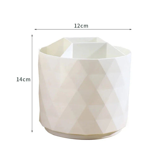 Carvallo Make-up Organizer med vridfunktion | 360° roterande förvaringsbehållare | 5 fack | Rosa diamantdesign