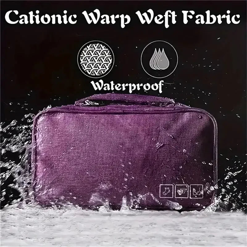 Carvallo Fällbar Underklädesresväska i vattenavvisande tyg | BH- & Trosorganisatör för resor | Bagageorganisatör för damer & herrar | Tvättväska med fack