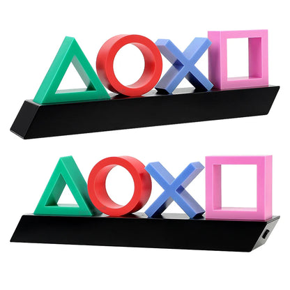 LED Bordlampa PlayStation Symbol – Musikstyrd Dekolampa för Gaming &amp; Sovrum