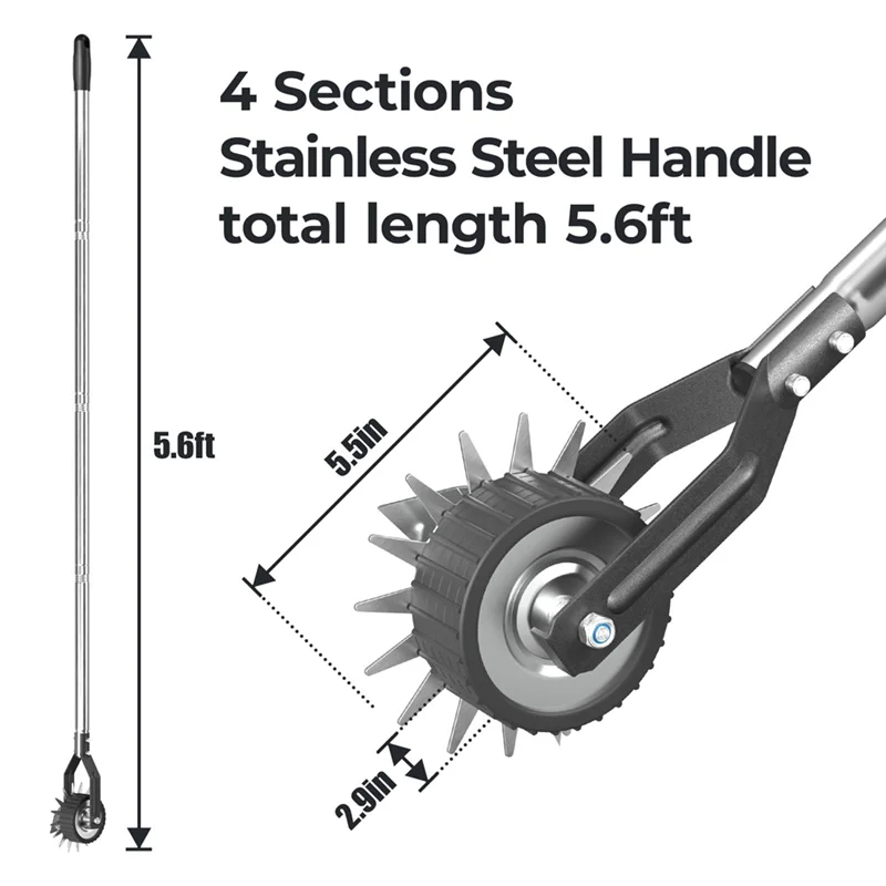Carvallo EdgeMaster Pro | 171 cm manuell | rostfritt stål med rullhjul | justerbart handtag & självvassande blad