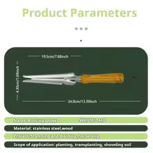Carvallo Handspade | Rostfritt stål & bokträ | Ogräsrensning, plantering & omplantering