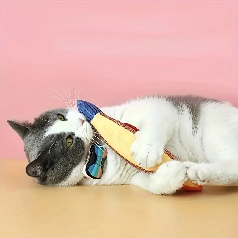 Carvallo FeliFisch | Interaktiv kattleksak | Med kattmynta | Mjuk plysch