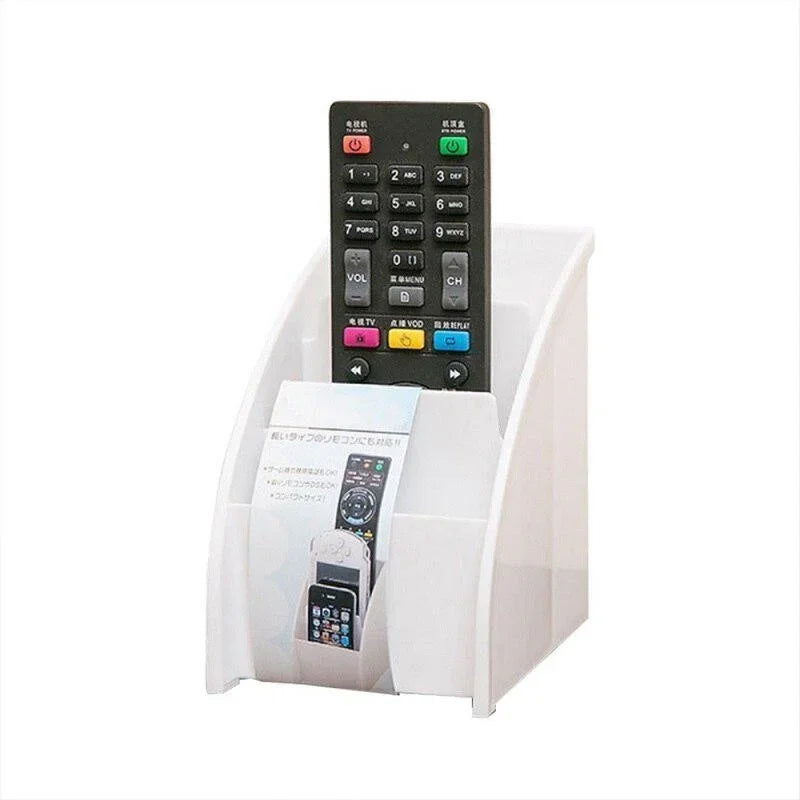 Carvallo | Fjärrkontrollsorganisatör & telefonhållare | Multifunktionell förvaringsbox för skrivbord & vardagsrum | 11,5 × 8,9 × 12,9 cm