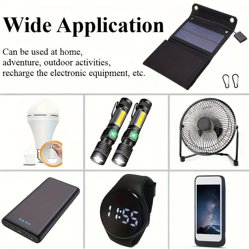 Carvallo FoldCharge 60 | Fällbart Solpanel 30W | USB-utgång | IP65 Vattentät | Monokristallin med LED-laddningsindikator