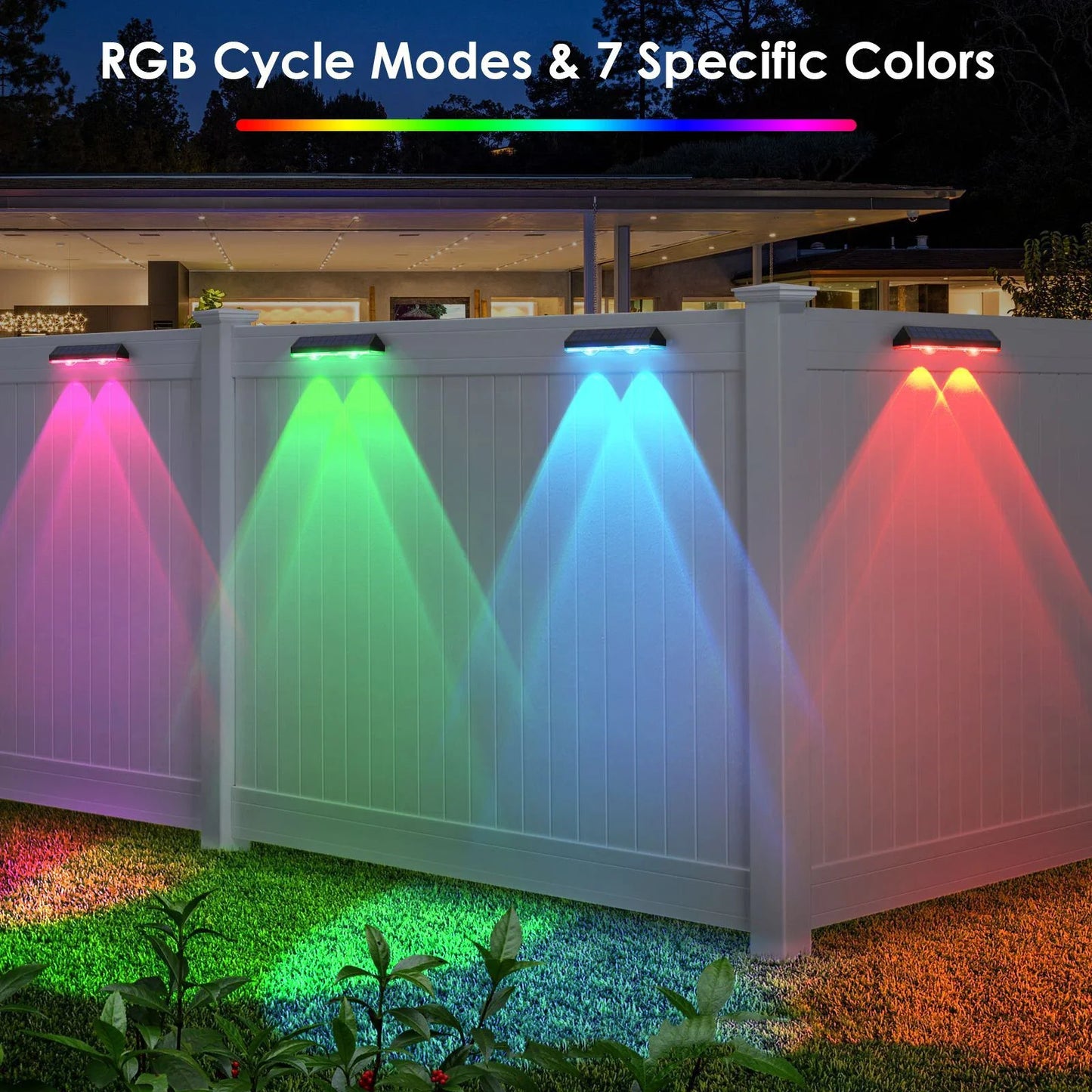 Carvallo Stufenlicht ColorGlow Step | RGB Färgväxling & Fast färger | IP65 Vattentålig | För Trädgård, Balkong & Terrass (4/8 Stycken)