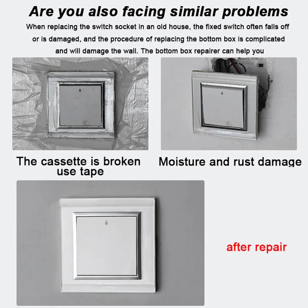 Carvallo ProMount Väggbrytarkit | För 86×86 mm brytarkassetter | Snabbmontering med stödstänger – 6-pack/10-pack