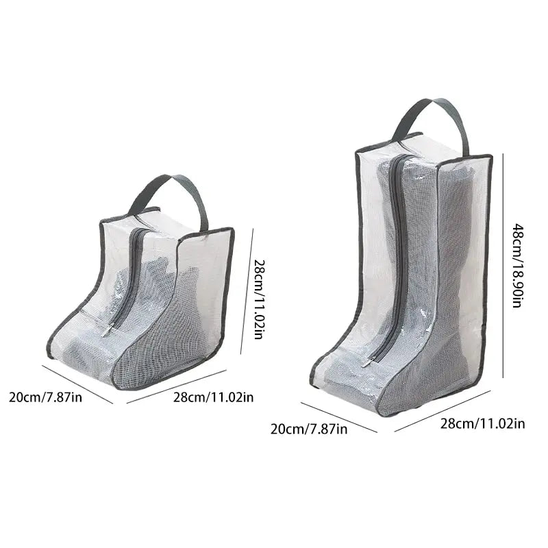 Carvallo- och Stövelfodral Dustilo ClearZip | Transparent & Andningsbar | Med Dragkedja & Bärhandtag | För Resa & Vardag