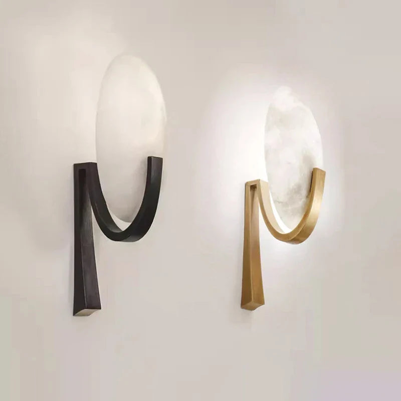 NordicGlow - Marmorerad Vägglampa Med Modern Elegans