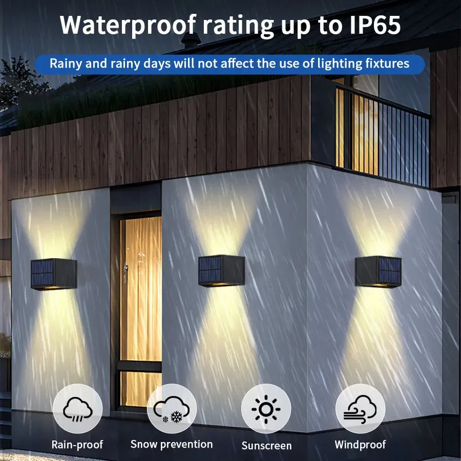 Carvallo Beam | LED Solarlampa | Upp & Ner Ljus | IP65 Vattentät | Justerbar Ljusvinkel | För Trädgård & Fasad