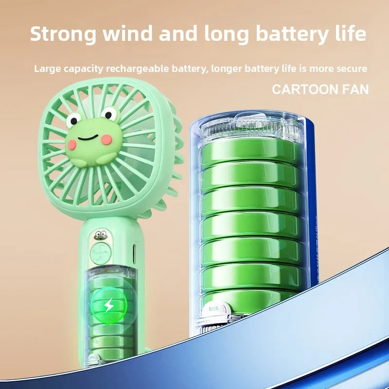 Carvallo-Handventilator BreeziPop | USB-laddning | Tyst & Bärbar | Söt tecknad design