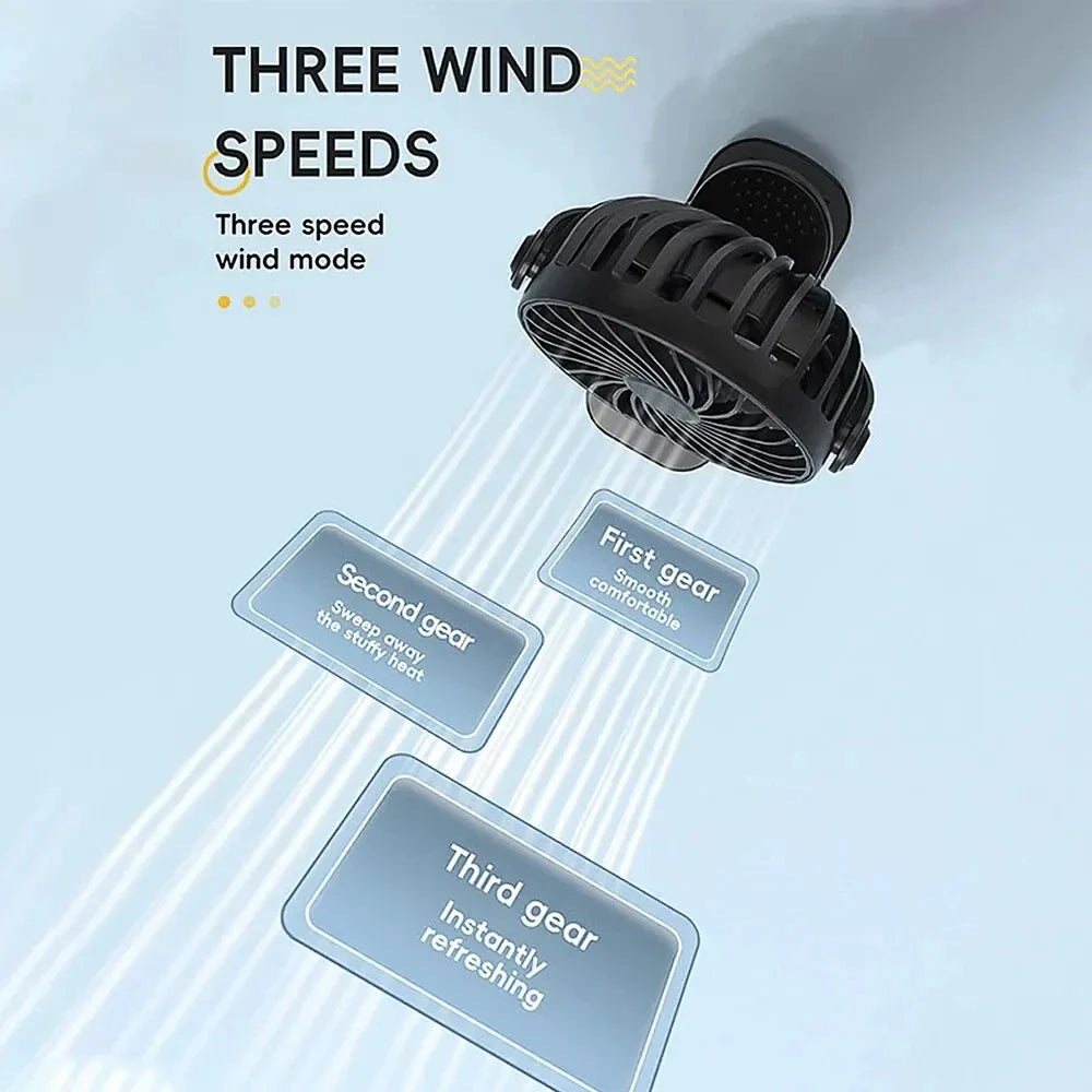 Carvallo Clip-Ventilator FlexiCool | 360° roterbar | 3 hastigheter & nattljus | Bärbar & uppladdningsbar | 12,5×11,5×9,5 cm