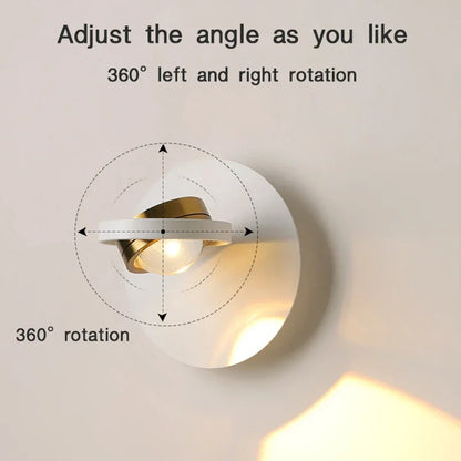 BrightTurn - Modern LED Vägglampa med Rotationsdesign för Sovrum och Vardagsrum
