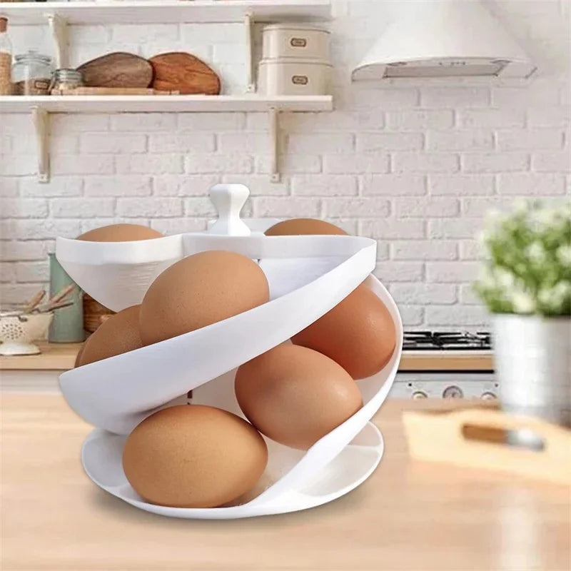 Carvallo RollEgg | Automatisk 3D-rullmekanism | Platsbesparande organizer | För upp till 18 ägg