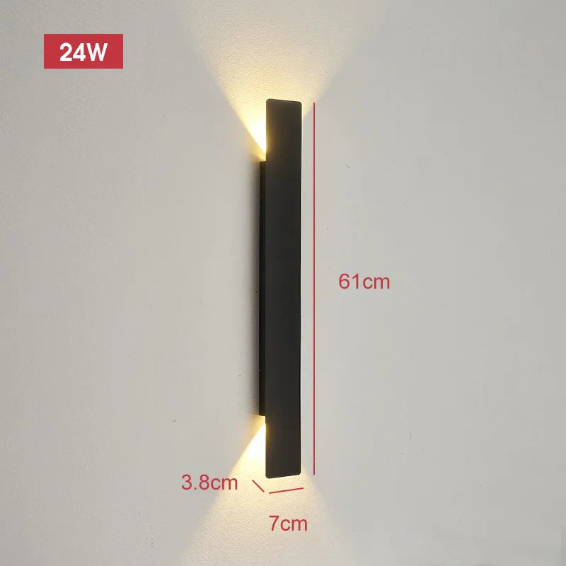 LumaStrix Noir | Väderbeständig LED utomhusvägglampa i aluminium, 18W