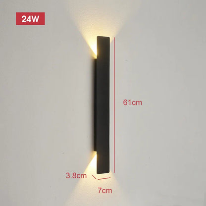 LumaStrix Noir | Väderbeständig LED utomhusvägglampa i aluminium, 18W