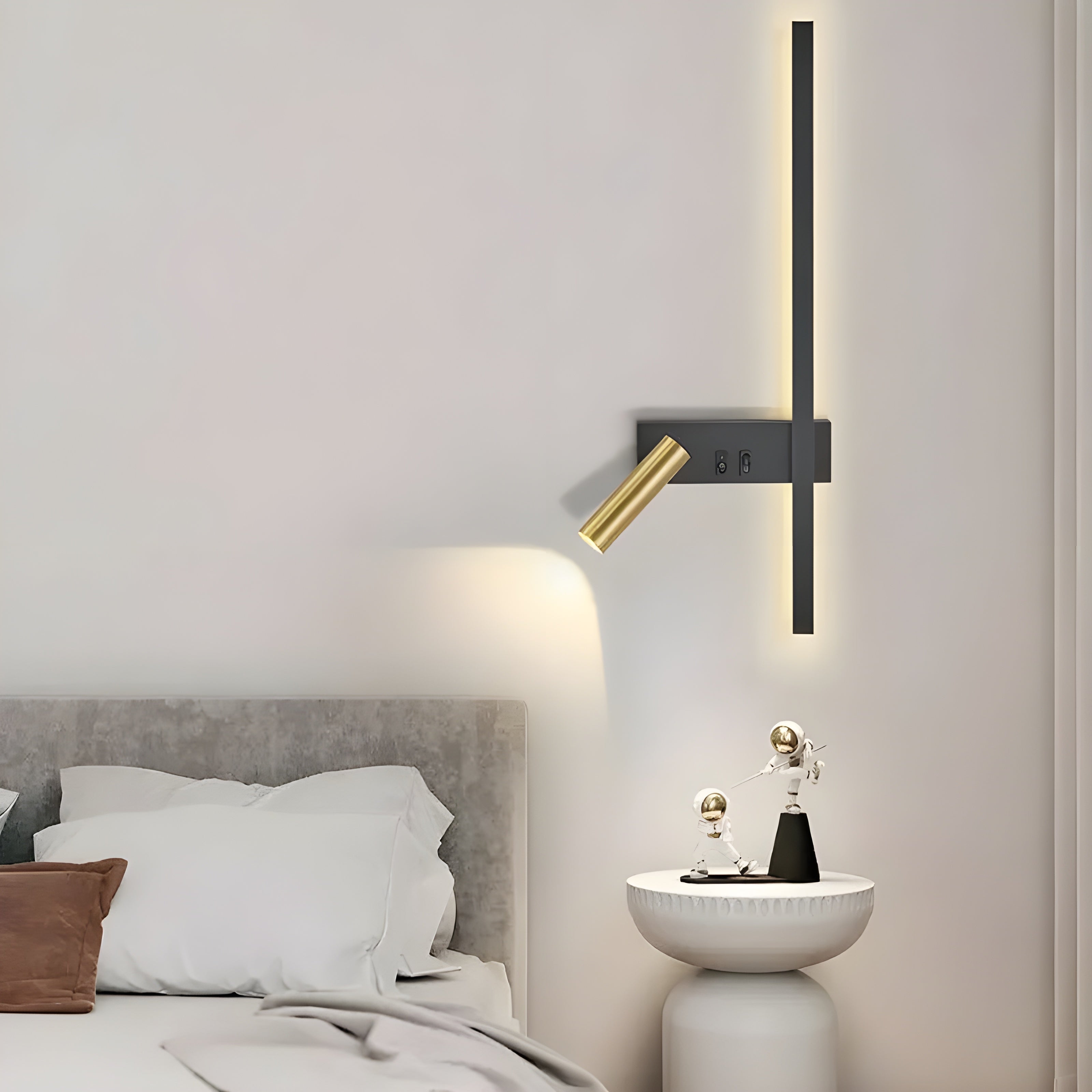 Duo-Vägglampa med strömbrytare - Minimalistisk design för vardagsrum och sovrum