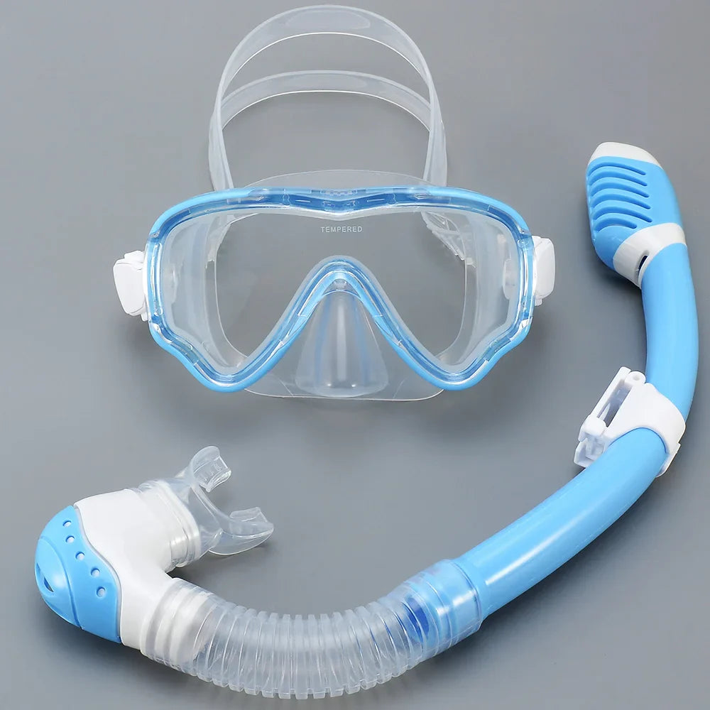 Carvallo Barn Tauchmask med snorkel | Duggfri & läcksäker | Härdat glas & silikon | För pojkar & flickor 7–15 år