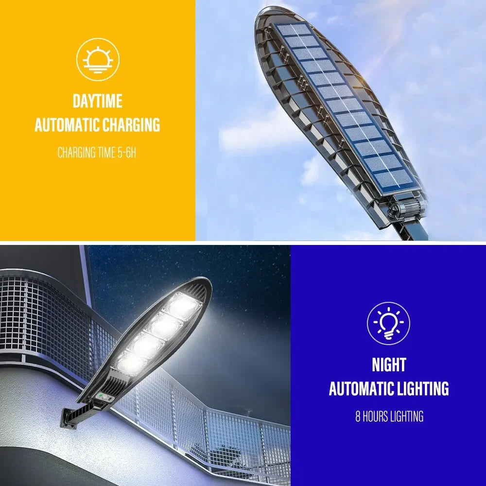 Carvallo Solar Vägglampa med Rörelsesensor & Fjärrkontroll | 42–168 LEDs | IP65 Vattentät | 3 Lägen