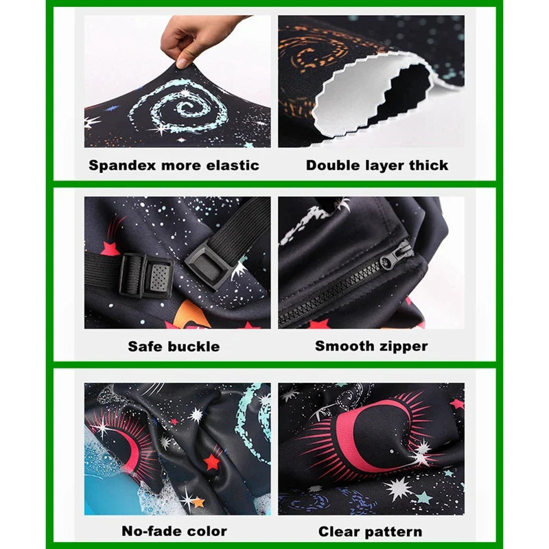 Carvallo TravelPaw FlexCover | Elastisk bagageskydd med djurmönster | För 18–32 tum resväskor | Rivfast & Tvättbar