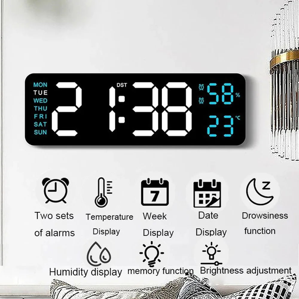 TimeGlow - Smarta Digital Klocka med Kalender, Temperatur och Luftfuktighet