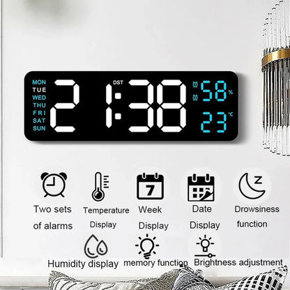 TimeGlow - Smarta Digital Klocka med Kalender, Temperatur och Luftfuktighet