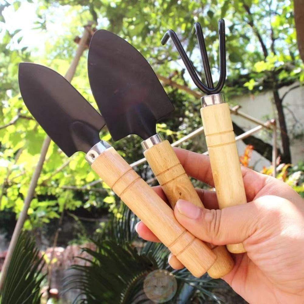 Carvallo Mini-Trädgårdset | 3-delar | För krukväxter &amp; odlingsbäddar | Ergonomisk &amp; Rostfri