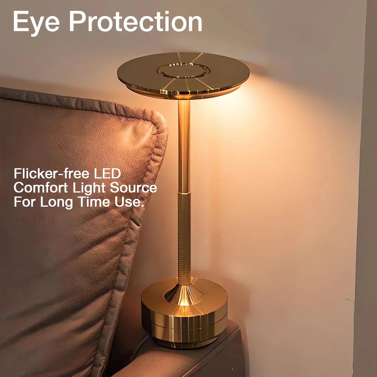LED Bordslampa Modern Guld Metall Uppladdningsbar