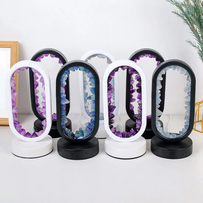 AuraStone Soluna | Amethyst kristallampa med mjukt naturbelysning