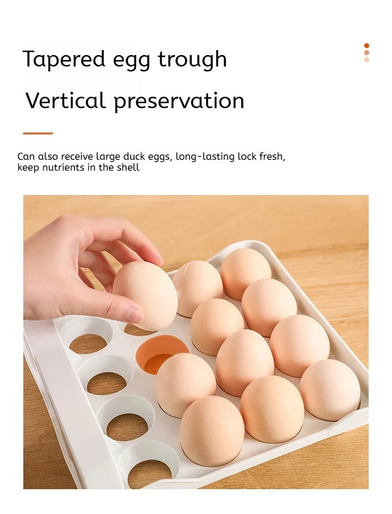 Carvallo Ägghållare Klarvitt | 32 Ägg Kapacitet | Platsbesparande Lådsystem | Damm- & Fuktsskydd