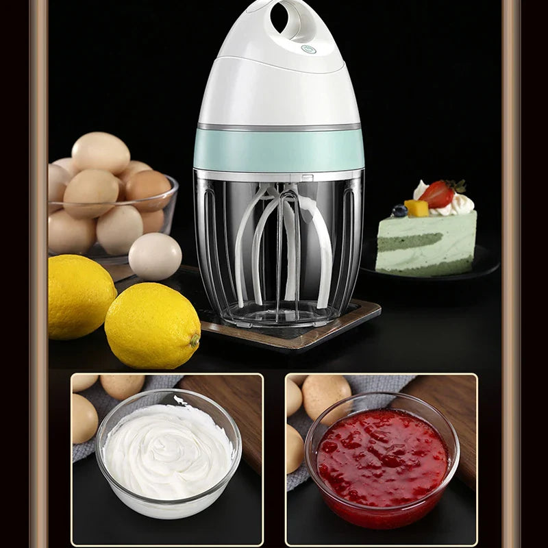 Carvallo OneTouch | Automatisk visp och mjölkskummare | USB-uppladdningsbar | 3-i-1 köksredskap för grädde, ägg och deg | Låg ljudnivå