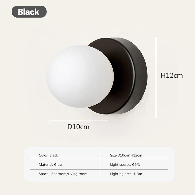 Royaleva Nordic LED Glasvägglampa – Minimalistisk Orb Sconce för Moderna Interiörer