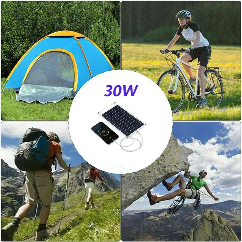 Carvallo 30W Solpanel | Bärbar USB-laddare | Vattentät & Fällbar | För utomhus, vandring & camping