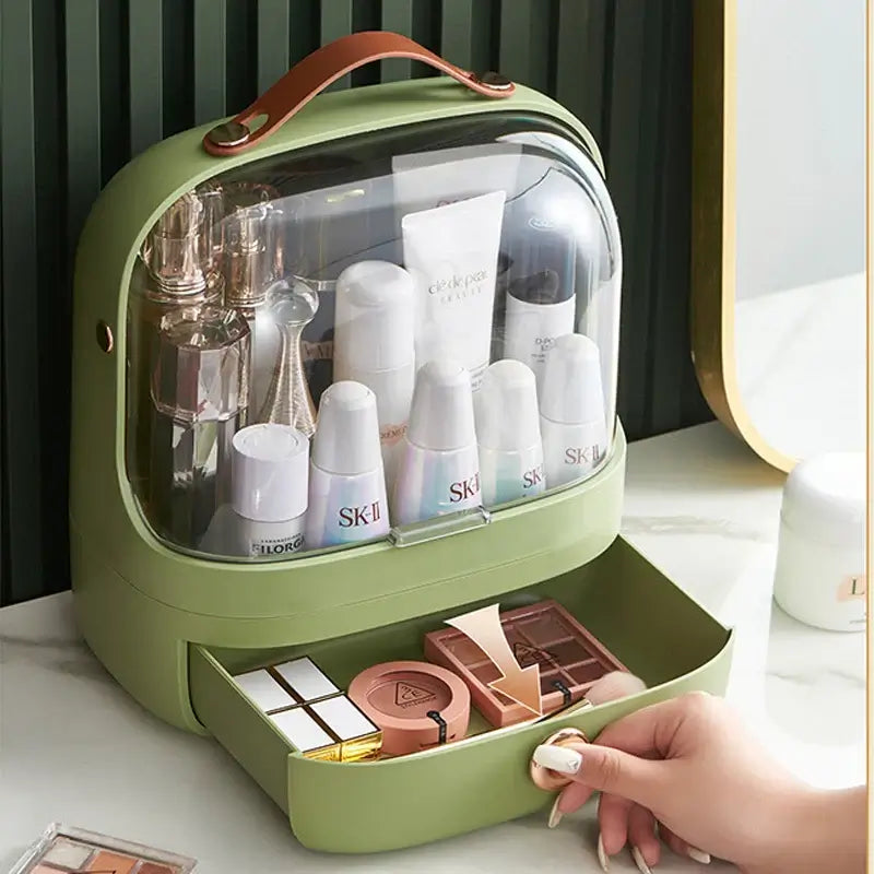 Royallure Makeup Cosmetic Organizer Box – 3-Färg PP Förvaring, 10.6×13” Smyckesorganisatör