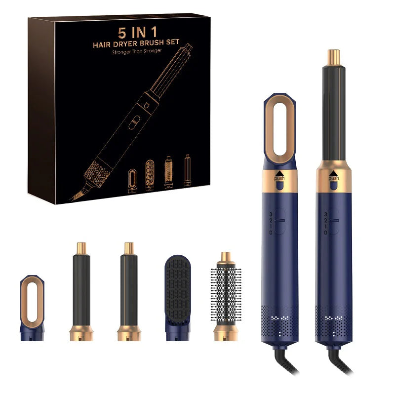 Carvallo-Stylingborste StyleVibe 5-i-1 AirPro | Hårtork & Lockstyler i ett | 1000 W | 360° Sladd | För Alla Hårtyper