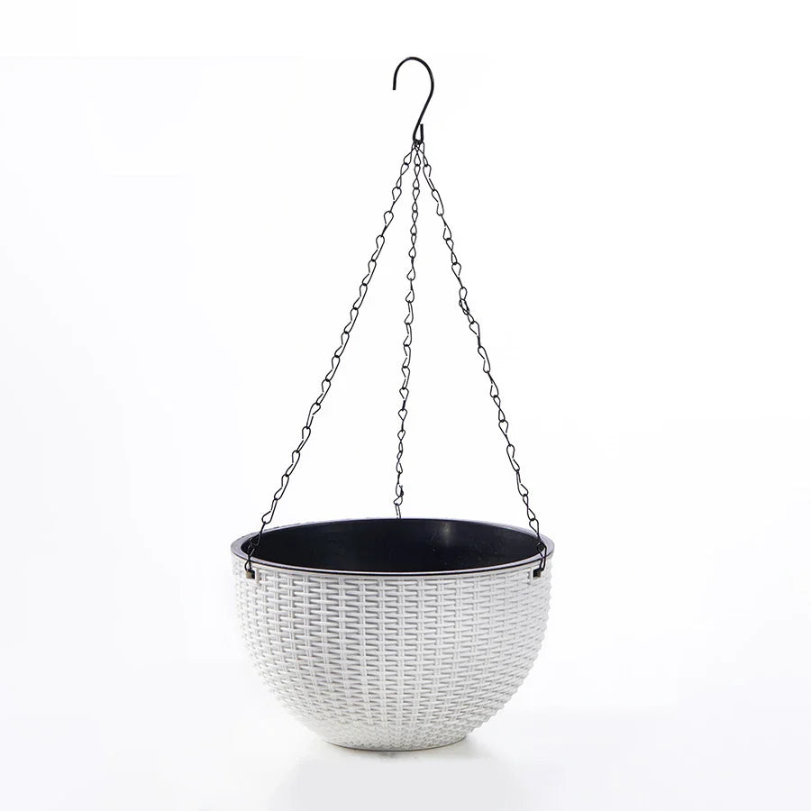 Carvallo Bloom Hängande kruka | Europeisk stil | Skalmönster & Rattanutseende | För trädgård, balkong & inomhus