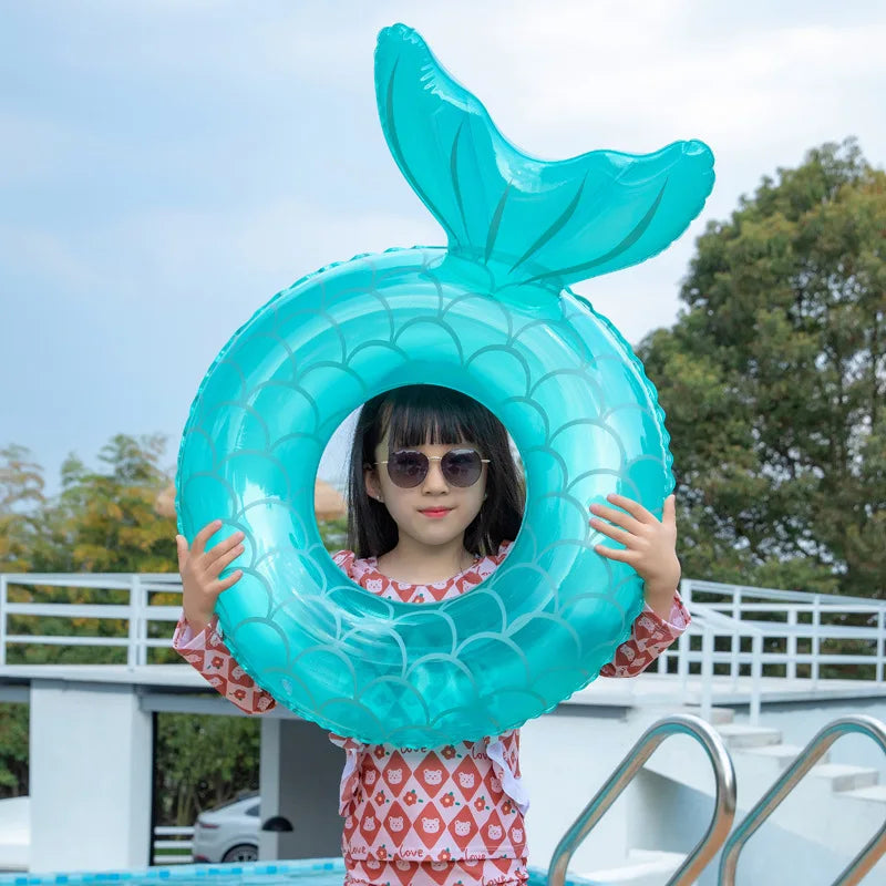 Carvallo Uppblåsbar simring sjöjungfru med ryggstöd | För barn, tonåringar och vuxna | Poolleksak & luftmadrass