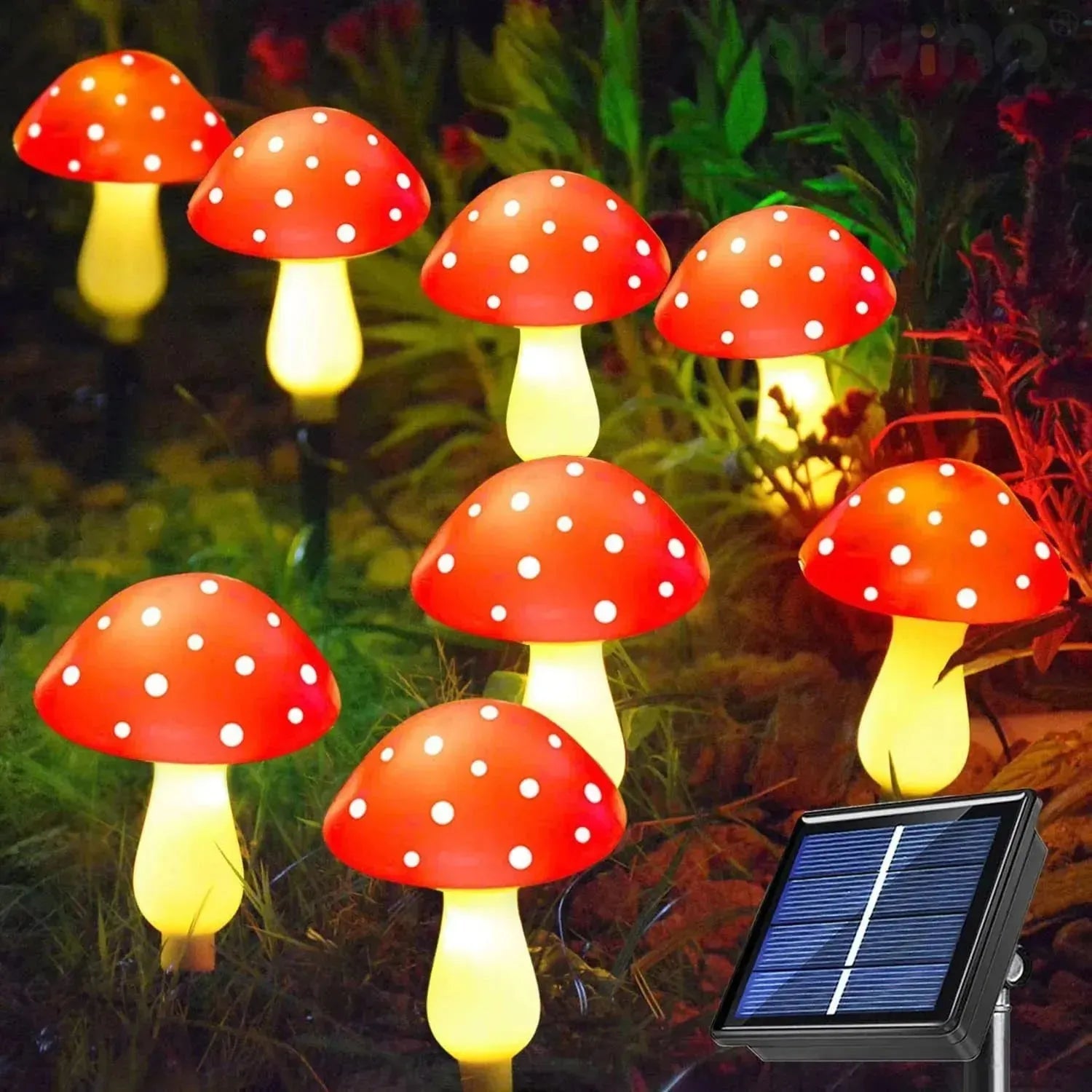 MushroomTwinkle Light - Vattentåliga svamp solfeenljus