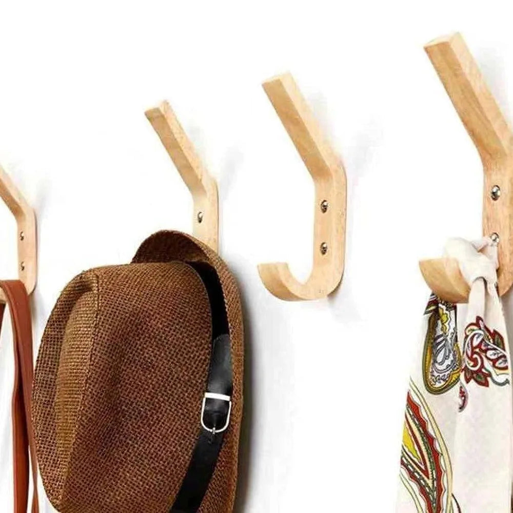 Carvallo Set Naturivo | 2/4 stück | Väggmonterad & Dekorativ | Massivträ | För jackor, nycklar, väskor & accessoarer