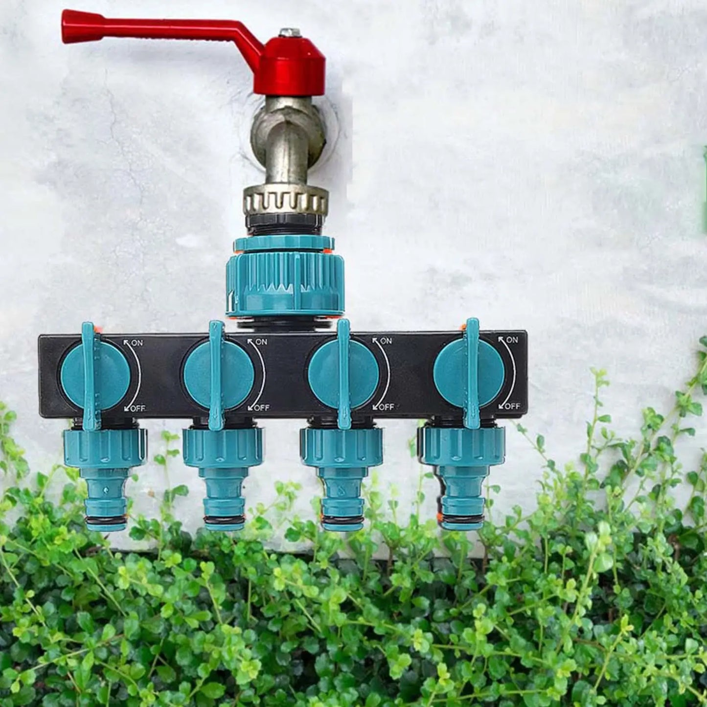 Carvallo QUADRO | 4-vägs fördelare | Flexibel & Robust | ABS plast Grön-Svart