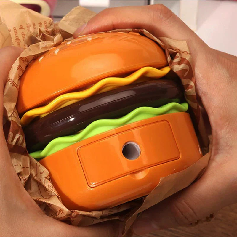 LumiGlow - LED Hamburger Nattlampa med Pennvässare, Kreativ Skrivbordslampa