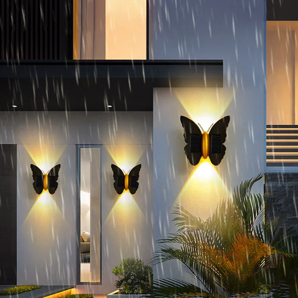 Carvallo FlyGlow Solarlampa Fjäril | Med Rörelsesensor & Auto On/Off | IP65 Vattentät | För Trädgård & Ingång