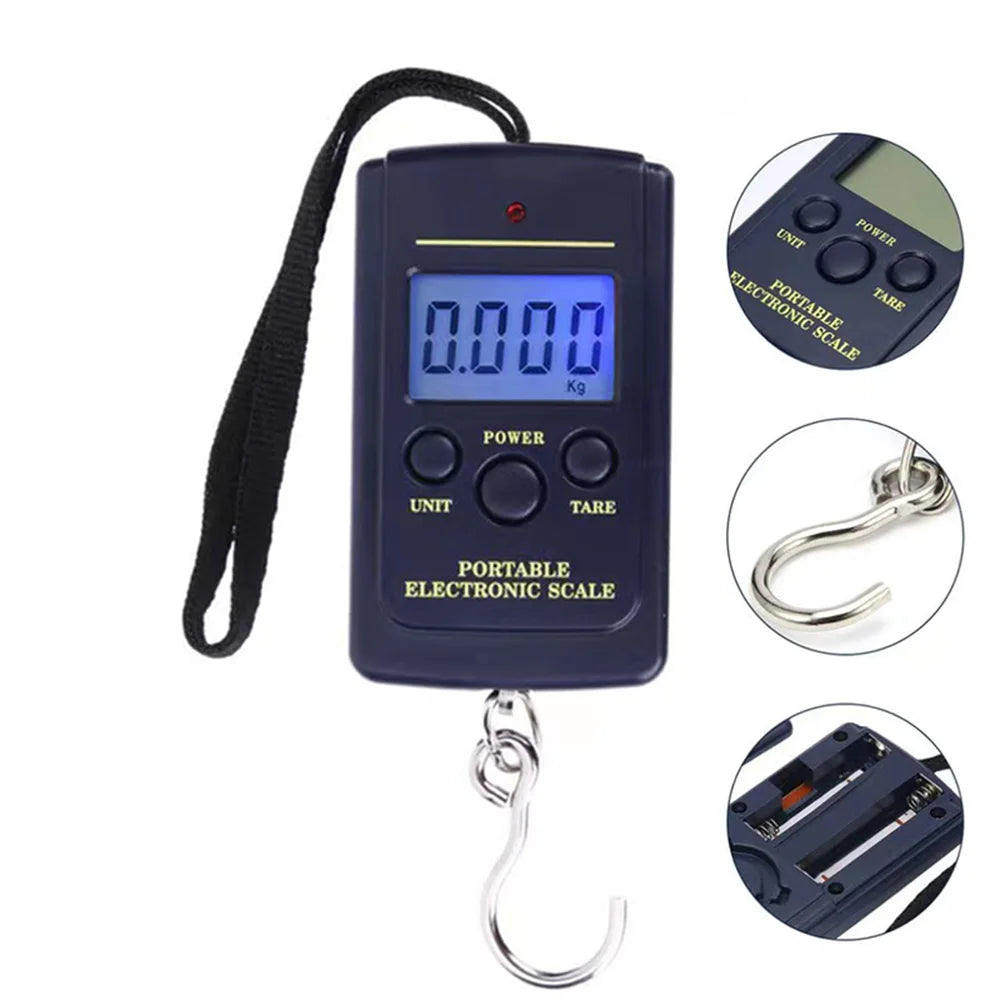Carvallo Mini Hängwaage 40kg | Digitalt bagagevåg med temperaturdisplay | Kompakt &amp; Multifunktionell
