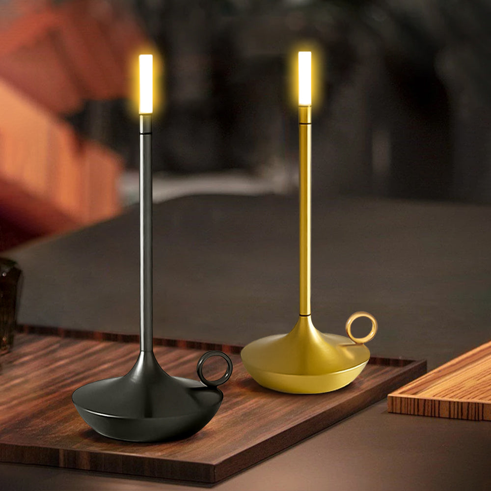 Vintage Uppladdningsbar Bordslampa – LED Metall Skrivbordslampa med Touchswitch & USB Laddning