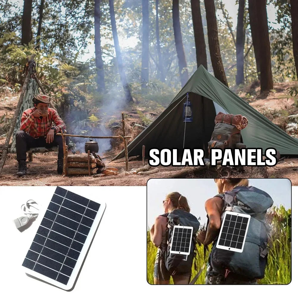 Carvallo Mobiler Solpanel 5V 2W | USB Laddare | För Powerbank, Smartphone & Utomhus Camping