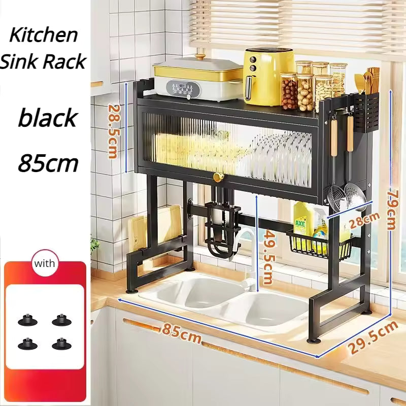 Royallure Justerbar Rostfritt Stål Diskstativ Skåp Organisatör för Kök Diskho